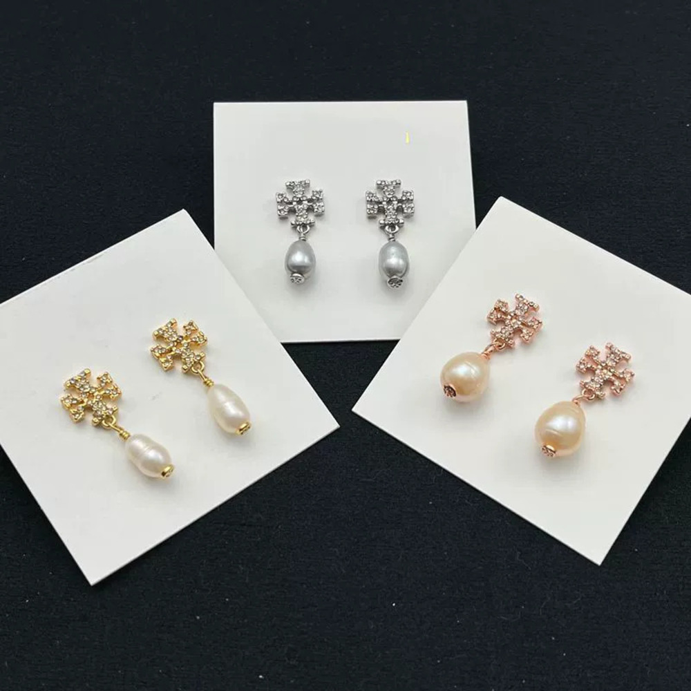 Tory Burch Micro Set Natural Freshwater Pearl Earrings